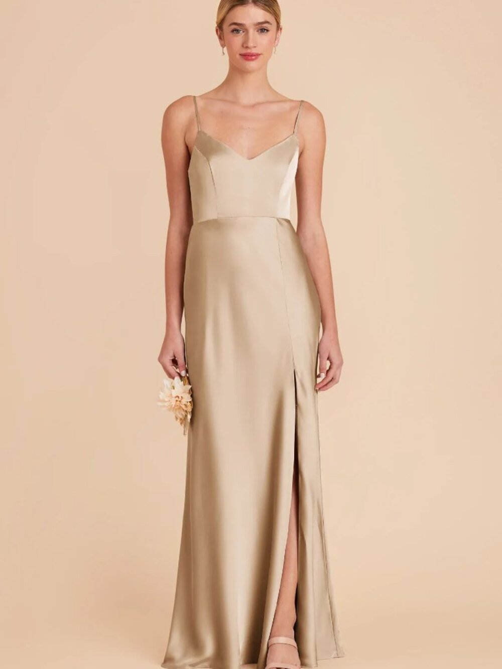 Birdy Grey Jay Dress in Matte Satin Gold | Size Medium - Picture 7 of 9